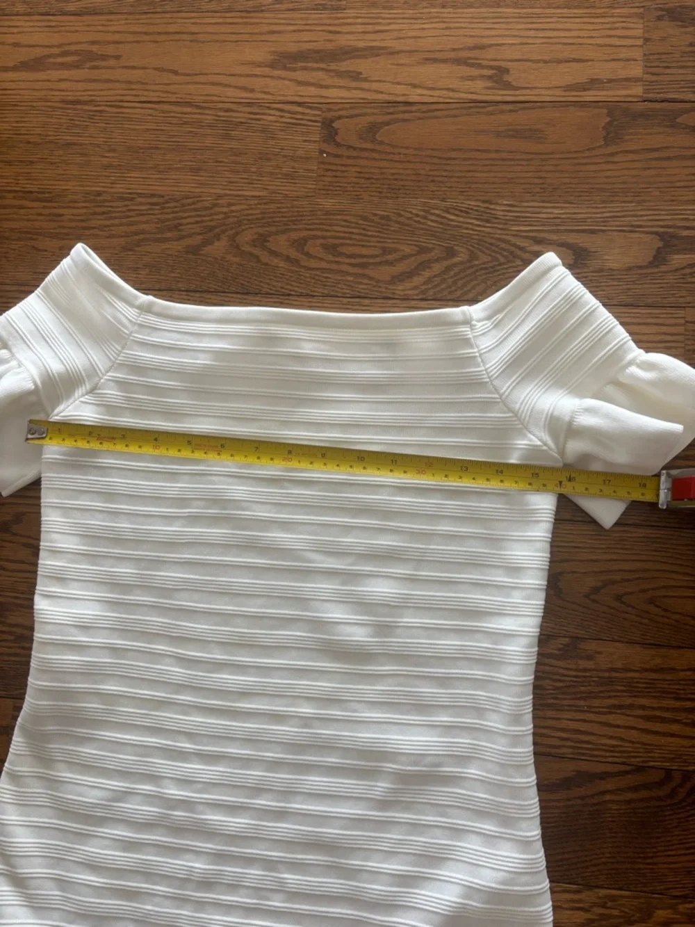 Ted Baker Textured White Ribbed Top - Picture 3 of 8